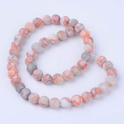 Natural Red Netstone Beads Strands X-G-Q462-8mm-14-1