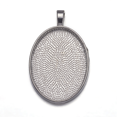 Alloy Pendant Cabochon Settings X-PALLOY-A15657-N-NF-1