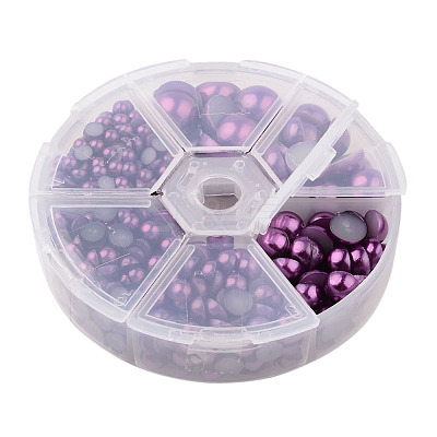 1Box ABS Plastic Imitation Pearl Dome Cabochons SACR-JP0001-47-1