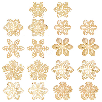 90Pcs 9 Styles Iron Filigree Joiners IFIN-PH0001-35-1