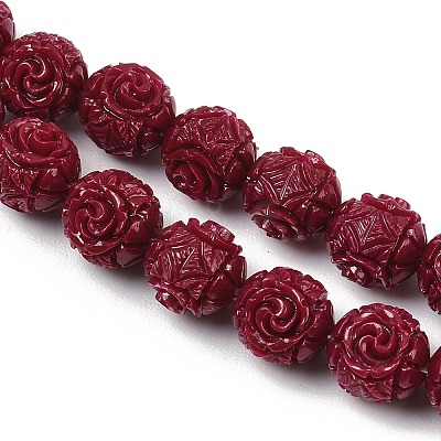Dyed Synthetic Coral Carved Beads Strands GG-CBA1CDD-04A-1