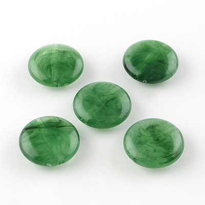 Flat Round Imitation Gemstone Acrylic Beads X-OACR-R051-17-1