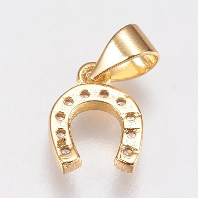 Brass Micro Pave Cubic Zirconia Charms ZIRC-E145-27G-1