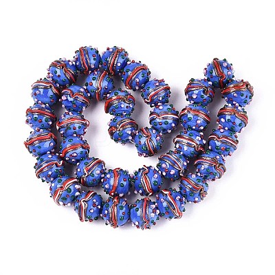 Handmade Lampwork Bumpy Beads LAMP-T022-05C-1