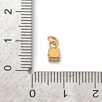 304 Stainless Steel Micro Pave Cubic Zirconia Pendants STAS-R167-01B-G-1