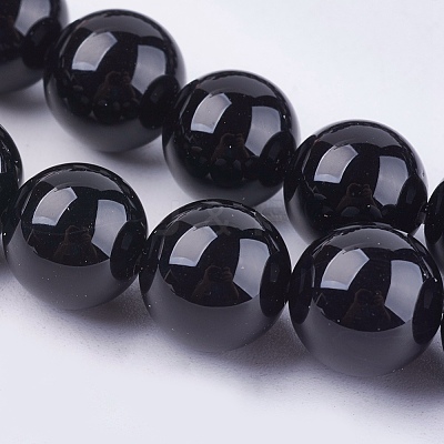 Natural Black Onyx Beads Strands X-G-H1567-10MM-1