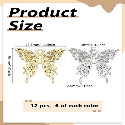 12Pcs 2 Colors Rack Plating Alloy Pendants FIND-LP0005-07-1
