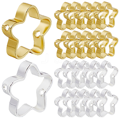 100Pcs 2 Colors Rack Plating Brass Bead Frames KK-SP0002-25-1
