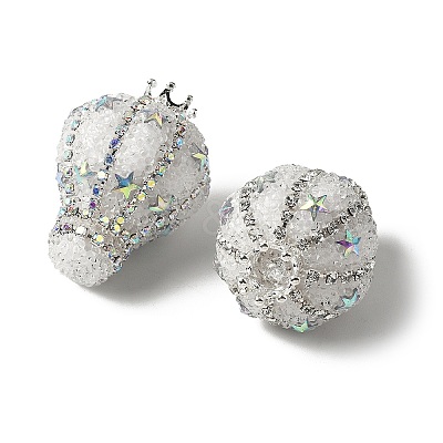Crown Hot Air Balloon Acrylic Rhinestone Beads OACR-S048-03D-1