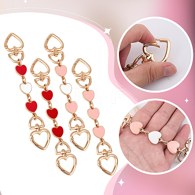 4Pcs 4 Colors Alloy Enamel Purse Strap Extenders FIND-BBC0002-46A-1