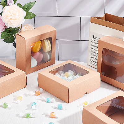 Folding Kraft Paper Cardboard Jewelry Gift Boxes LS-CON-WH0092-25C-1