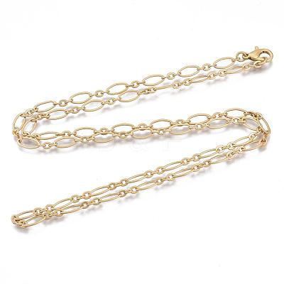 Brass Cable Chains Necklace Making MAK-S072-16B-MG-1