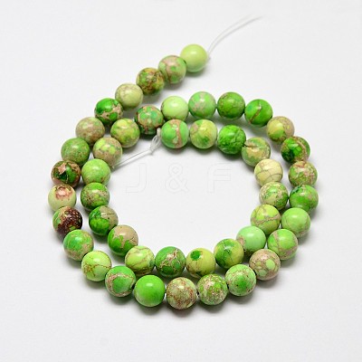Natural Imperial Jasper Beads Strands G-I122-6mm-01-1