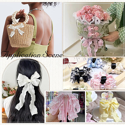 1 Roll Polyester Ruffled Ribbon SRIB-CY0001-14F-1