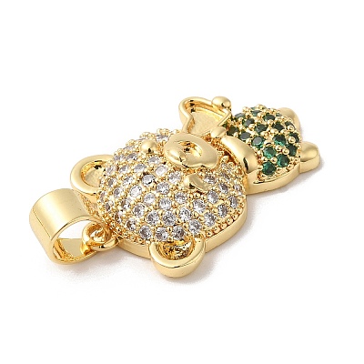Rack Plating Brass Pave Cubic Zirconia Pendants KK-R144-16G-1