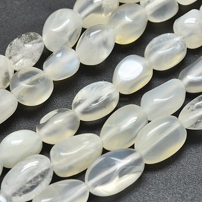 Natural White Moonstone Beads Strands G-O186-C-04-1