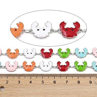 304 Stainless Steel Enamel Crab Link Chains CHS-F023-01E-P-1