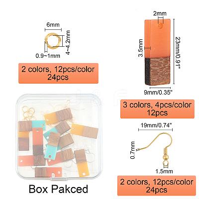 DIY Walnut Wooden Dangle Earring Making Kits DIY-OC0006-81-1