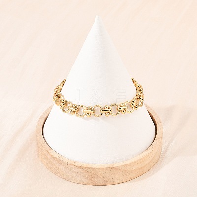 304 Stainless Steel Link Chain Bracelets for Women BJEW-H207-01C-G-1
