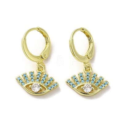 Eye Golden Brass Dangle Leverback Earrings EJEW-Q797-11G-1