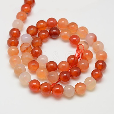 Natural Carnelian Beads Strands G-N0006-8mm-17-1