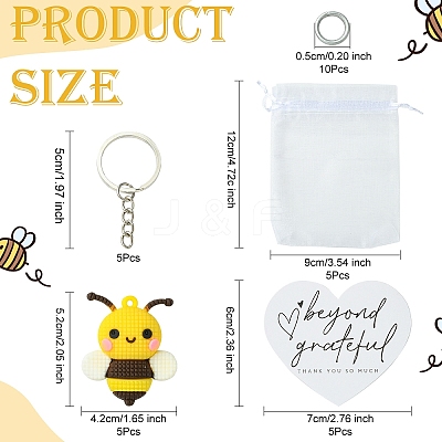 DIY Bees Keychain Making Kits DIY-YW0012-49-1