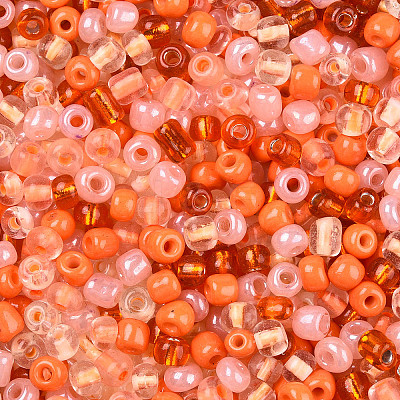 Opaque & Transparent Inside Colours 6/0 Glass Seed Beads SEED-F004-4mm-02-1
