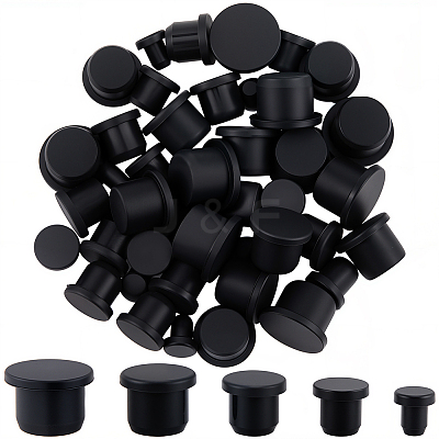 50Pcs 5 Styles Silicone Hole Plugs AJEW-GF0011-62D-1