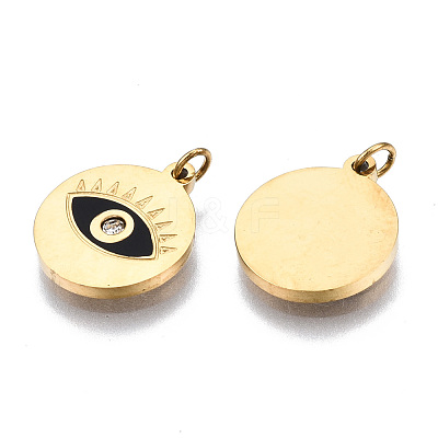 316 Surgical Stainless Steel Enamel Charms X-STAS-S116-381A-G-1