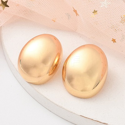 Alloy Oval Stud Earrings EJEW-M092-06G-1