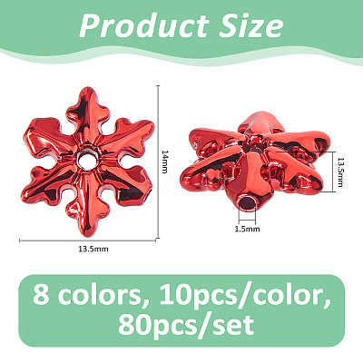 80Pcs 8 Colors Electroplate Opaque Acrylic Beads OACR-FH0001-060-1