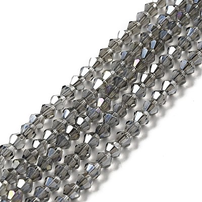 Transparent Electroplate Glass Beads Strands EGLA-S056-4mm-15-1