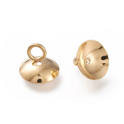 201 Stainless Steel Bead Cap Pendant Bails STAS-K194-23G-01-1
