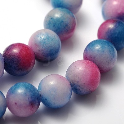 Dyed Natural White Jade Beads Strands JB6mm-M-1