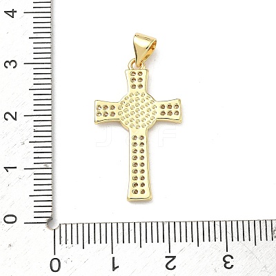 Brass Micro Pave Clear Cubic Zirconia Pendants KK-P350-16G-05-1
