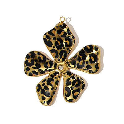 304 Stainless Steel Enamel Pendants STAS-OY005-19G-1