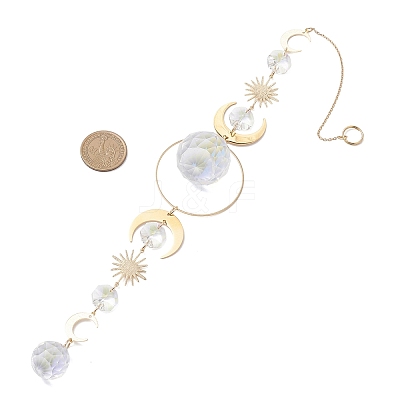 Glass Teardrop Window Hanging Suncatchers HJEW-JM04515-01-1