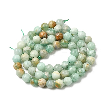 Natural Green Quartz Round Beads Strands G-Z127-A01-6mm-1