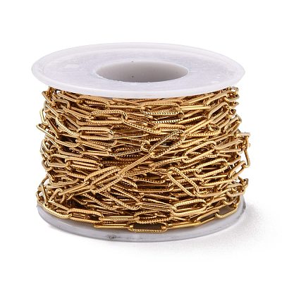 3.28 Feet 304 Stainless Steel Paperclip Chains X-CHS-D033-06G-01-1