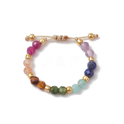 Adjustable Gemstone Finger Rings for Women RJEW-JR00874-01-1