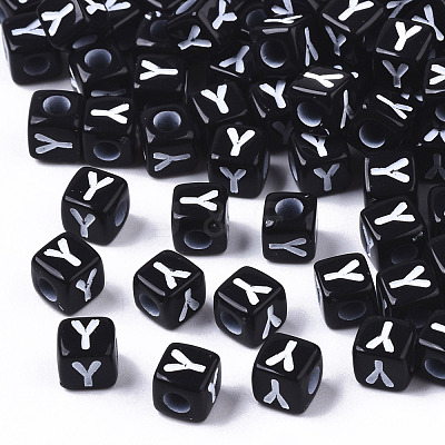 Opaque Acrylic Beads X-SACR-N002-01Y-1