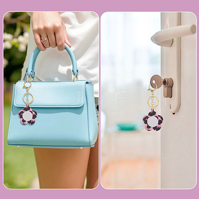 2Pcs PU Mirror Keychains KEYC-TADJ0001-05B-1