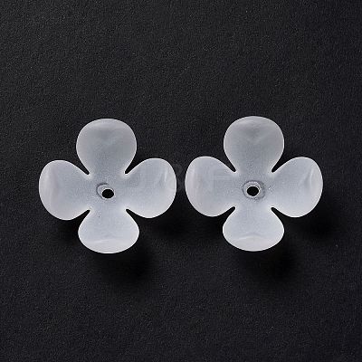 Frosted Acrylic Bead Caps OACR-G014-01-1