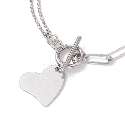 Heart 304 Stainless Steel Charm Bracelets BJEW-JB13110-1