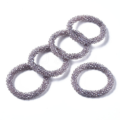 Faceted Transparent Glass Beads Stretch Bracelets BJEW-S144-002B-04-1
