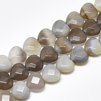 Natural Grey Agate Beads Strands G-S357-E02-08-1