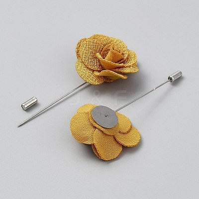 Flower Polyester Brooches JEWB-WH20006-01A-1