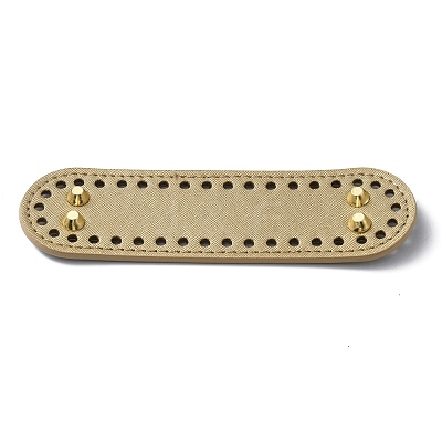 Oval PU Leather Knitting Crochet Bags Nail Bottom Shaper Pad DIY-WH0349-98C-1