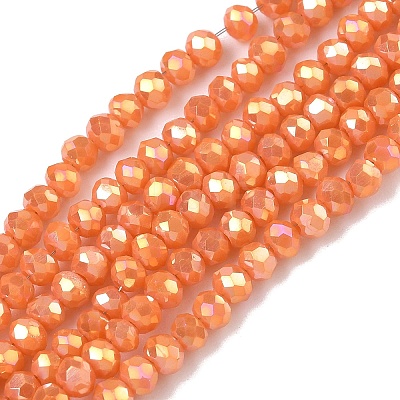 Electroplate Glass Beads Strands GLAA-F078-FR11-1