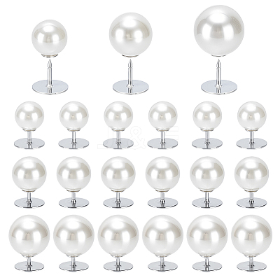 48Pcs 3 Styles Plastic Pearl No Sewing Buttons FIND-NB0006-78B-1